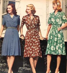 1940s Fashion Women, Rok Midi, Sears Catalog, Dresses 40s, Fashion Days