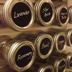 there are many jars with labels on them