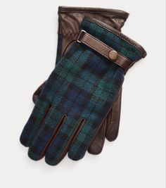 Ralph Lauren Hats, Back Of Hand, Plaid And Leather, Gloves For Men, Lauren Brown, Touch Screen Gloves, Polo Ralph Lauren Mens, Holiday Fashion, Touch Screen