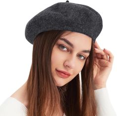 Wool Beret Hat French Cap Winter Artist One Size, Deep Heather Grey Product Details Package Dimensions : 11 x 11 x 0.5 inches; 1.12 Ounces Department : womens Baret Hat Grey, French Hat Berets, French Hats, Hat French, Beret Cap, Painter Hat, Cap Winter, French Beret, Wool Beret