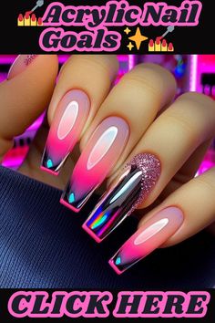 Get inspired by the latest and most gorgeous acrylic nail designs for women! Discover trending shapes, colors, and styles to elevate your manicure game.nailart,nails,naildesigns,nailinspo,manicure,beauty,fashion,style,gelnails ,acrylic nails,nailartdesigns,geometricnails,floralnails,frenchmanicure,ombrénails ,marblenails,summer nails,winternails,holidaynails,weddingnails,valentinesnails ,rednails,pinknails,bluenails,nudenails,blacknails,springnails Latest Nails Design, Cute Summer Nails Acrylics, Trending Acrylic Nail Designs, Bedazzle Nails, Glamgoth Nails, Neon Nail Designs 2024, Fun Summer Nails Design 2024, Neon Nails Designs Summer 2024, Trip Nails