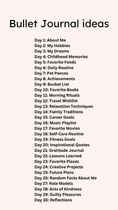 30 Days of Self-Discovery: Explore, Reflect, and Grow! #Quote #Journal #Writing #Inspiration #Life #Selfcare Personality Journal Ideas, My Dream Life Journal Ideas, Diary Inspiration Writing, Hobby Journal Ideas, Dream Journal Ideas Layout, Goals And Dreams Journal, Self Discovery Journal Prompts 30 Day, Self Care Art Journal Ideas, Things To Do In Bullet Journal