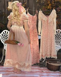 Autumn laundry days💗🍂🧺 The last outdoor laundry of the year 🕯️🎀 @lacemadeofficial @lacemade_jp #cottagecore #cottagecoreaesthetic #princesscore #princesscoreaesthetic #coquette #pfg #pinkpinkpink #lacemade Outdoor Laundry, Romantic Cottagecore, Pink Wardrobe, Coquette Cottagecore, Kawaii Fashion