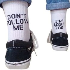 Summer Sock, Funny Letters, Im Lost, Words Prints, Sport Style, Long Socks