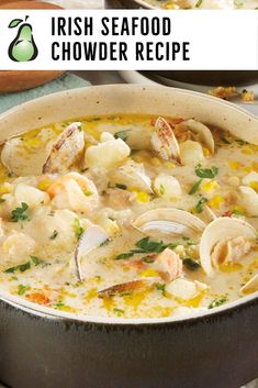 this is an image of seafood chowder recipe