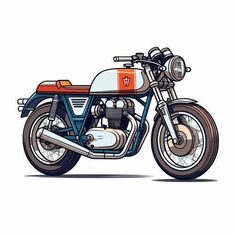 a drawing of a motorcycle on a white background