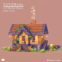 a small house with plants growing out of it's roof and the words, how to