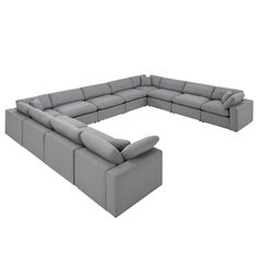 a large sectional couch with two recliners on each side and one end facing the other