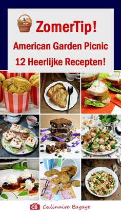 a collage of pictures with different foods and words on it that read, zombie tip american garden picnic 12 herelike recept