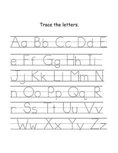 trace the letters worksheet for kids to practice their handwriting and letter recognition skills