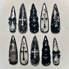 Ongles Goth, Pretty Gel Nails, Nail Art Ideas