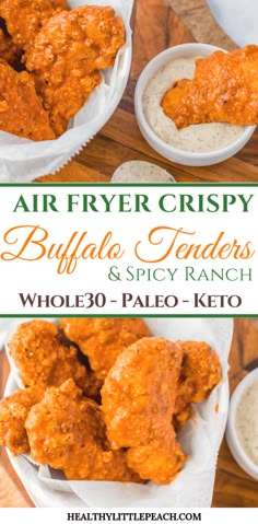 air fryer crispy buffalo tenders and spicy ranch