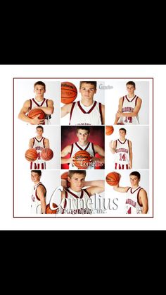 a collage of basketball players with different uniforms and numbers on their uniform, including the number