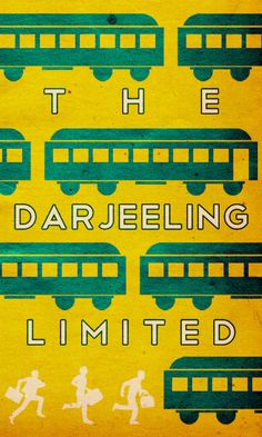 a book cover for the dar jeeling limited, with blue bus silhouettes