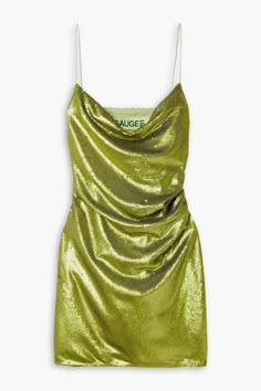 GAUGE81 Almora draped sequined tulle mini dress Bandana Cap, Lime Green Dress, Tulle Mini Dress, Draped Neckline, Dress For Woman, Mode Inspiration, Fashion Killa, Fancy Dresses, Green Dress