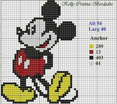 the cross stitch pattern for mickey mouse from disney's animated movie, it looks like he