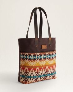 Buy PASCO WOOL/LEATHER MARKET TOTE for USD 129.00 | Pendleton Daily Use Wool Bag With Leather Handles, Daily Use Wool Bags With Leather Handles, Daily Wool Bag With Leather Handles, Wool Tote Bag For Everyday Use, Wool Tote Bag For Daily Use, Daily Use Wool Tote Bag, Wool Tote Bag For Travel, Wool Travel Bags For Fall, Rectangular Brown Wool Shoulder Bag