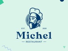 the logo for michel restaurant with a chef's head