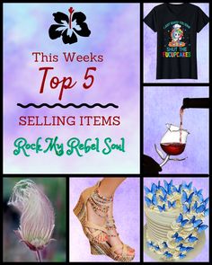 We shared several products on our Social Media pages & private group. These are the bestselling products of the week. Prairie Smoke Flowers, Wedge Sandals, Edible Butterflies for cake decorating, rose shaped wine glasses and a sassy mouthed unicorn T- shirt. Butterflies For Cake, Unicorn Tshirt, Social Media Pages