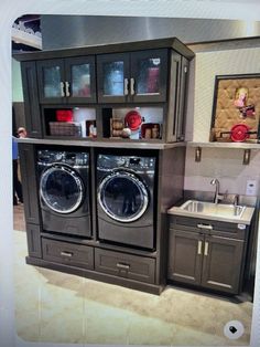 a washer and dryer in a showroom