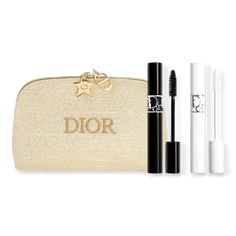 Diorshow Holiday Gift Set - Limited Edition Volumizing Mascara and 4D Lash Primer-Serum - DIORRSHOW MASCARA SET (DS + 4D MAX)FeaturesDiorshow Mascara is yours to discover in a limited-edition set, paired with the must-have lash primer-serum, Diorshow Maximizer 4D, for a complete lash volume routine. Designed by Pietro Ruffo, the outer case of the set is adorned with a dazzling sun and a floral fresco topped with the couture band.Diorshow Maximizer 4D, 4 ml. Diorshow Mascara, shade 090 Black. A limited-edition golden Dior pouch to store your makeup routine.Research ResultsDiorshow Maximizer 4D: The 1st step for visibly oversized and fortified lashes, Diorshow Maximizer 4D is the Dior lash primer-serum that offers volume, length, curl and definition instantly and for 24 hours*. Day after day Dior Mascara, Diorshow Mascara, Couture Dior, Mascara Set, Essentials Set, Volumizing Mascara, Lash Primer, Holiday Gift Sets, Volume Mascara