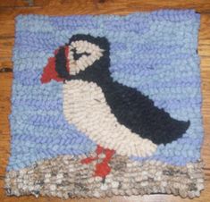 a rug that has a bird on it