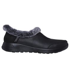 Stay warm all chilly season in effortless comfort with Skechers Hands Free Slip-ins On-the-GO Joy. Designed with our exclusive Heel Pillow , this cold-weather style features a vegan leather upper with faux fur lining, lightweight 5GEN midsole and a cushioned Skechers Air-Cooled Memory Foam insole. | Skechers Women's Slip-ins: On-the-GO Joy Slipper | Medium Width | Skechers Hands Free Slip-ins for an easy fit | Exclusive Heel Pillow holds your foot securely in place | Lightweight, responsive 5GEN Skechers Slip On, Cold Weather Hats, Insole Design, Cold Weather Fashion, Wide Shoes, Waterproof Shoes, Skechers Women, 2 Inch Heels, Shoe Show