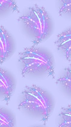 an abstract background with stars and swirls in pastel colors on a light blue background