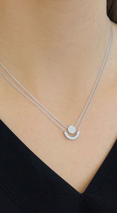 Make getting ready even easier with this already layered necklace! #diamonds #necklaces #danarebecca Diamond Necklace Simple, Silver Diamond Necklace, Diamond Jewelry Designs, Girly Jewelry, Layered Necklace, Bijoux Diy