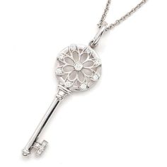 Tiffany Tiffany Key Floral Key Pendant Necklace Diamond K18wg Key Motif White Gold Brand Name: Tiffany & Co. Size: Effective Length 40cm Motif 30mm X 10.1mm Chain Width 0.8mm Vatican Inner Diameter 2.8mm X 4.6mm Material: K18wg Diamond Weight: 4.5g Tiffany Key, Pendant Necklace Diamond, Key Pendant Necklace, Necklace Diamond, Gold Branding, Key Pendant, Diamond Pendant Necklace, Diamond Color, Tiffany & Co.