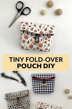 Fold Over Bag Pattern Free, Sotak Handmade Patterns, Hat Tutorial Sewing, Fold Over Pouch Pattern, Diy Fabric Pouch, Easy Pouch Sewing Pattern, Easy Sew Pouch, Small Things To Sew And Sell