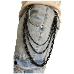 PRICES MAY VARY. Material: Metal. Weight: 133g. Size of Chains: 35cm, 44cm, 56cm This wallet chains looks great and makes you feel cool in the street The belt chain makes any edgy outfit look suer cute and trendy in the party Great accessory chains for talent show performance The biker chains have weight to them without being heavy. They do not tangle easily Jean Wallet, Punk Jeans, Jeans Chain, Pants Chain, Biker Chain, Wallet Chains, Pant Chains, Goth Accessories, Men's Formal Style