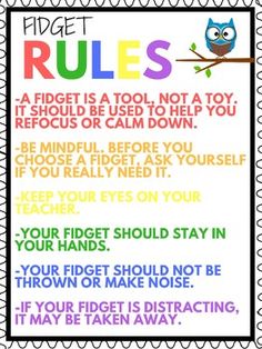 a poster with an owl saying rules