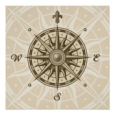 a compass is shown on a beige background