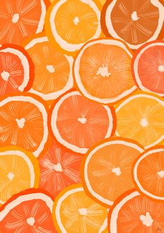 an orange and grapefruit pattern is featured in this image