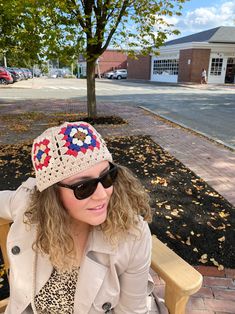 Beige Beanie Granny Square Brown Crocheted Hat, Red Winter Cotton Knit, Cozy Patchwork Hippie Cap, Boho Blue Handmade Valentines Gift, Unisex Accessories Gift for Him or Her or Mom 🛍️ We will try to ship within 1 days to keep our customers happy :) READY TO SHIP. 📅 It is completely hand-knitted and assembled by hand and prepared in about 4-5 days. 🧣 This Boho- Hippie Style Crochet Granny Square Beanie was made by me, choosing the colors carefully and dedicating many hours of work. It is my pl Spring Crochet Cap Hat, Spring Crochet Cap Hat One Size, Crochet Beanie Hat For Beach In Fall, Knitted Hat One Size Fits Most, Spring Crochet Cap, Crochet Mini Hats One Size, One Size Fall Cap Mini Hat, One Size Fall Mini Cap Hat, One Size Crochet Cap For Fall