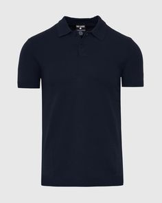 Navy Short Sleeve Sweater Polo | Navy Short Sleeve Sweater Polo | True Classic Sweater Polo, Elevated Style, Short Sleeve Sweater, Navy Shorts, Short Sleeved Sweaters, Sweater Knit, Sleeve Sweater, Knitted Sweaters, Navy