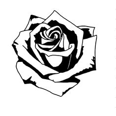 a black and white drawing of a rose