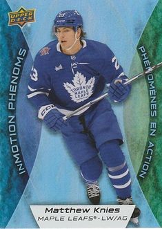 this is an image of a hockey card for the toronto maple leafs, which has been issued