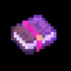 an image of a pixelated object in the dark with pink and purple colors on it