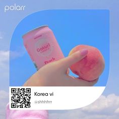 a person holding up a pink drink in their hand with the caption polar on it