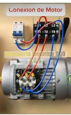 an electric motor that is connected to two wires