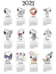 a calendar for the year 2013 with snoop and friends in different colors, including red, white