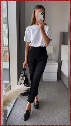 [CommissionsEarned] 47 Essential Summer Work Outfits Office Casual Comfy Ideas You Don't Want To Miss This Spring #summerworkoutfitsofficecasualcomfy Work Outfit With Loafers, Relaxed Office Outfits Women, Summer Work Outfits Office Casual, Work Outfit Office