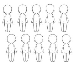 a line drawing of different sizes and shapes of people