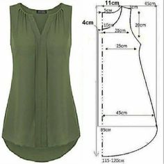 a women's top with the measurements for it