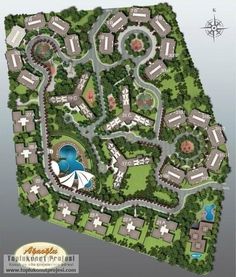 this is a map of the resort and its surrounding area, with many rooms on each side