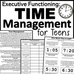 the time management for teens is shown in this black and white poster with instructions to help students