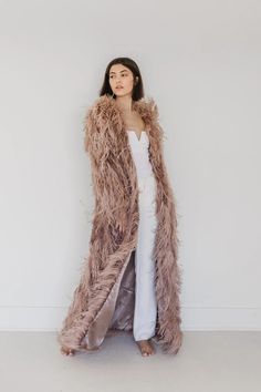 Lita Feather Coat by Fleury – One Styled Bride Long Feather Trim Coat For Fall, Long Coat With Feather Trim For Fall, Fall Long Coat With Feather Trim, Feather Coat, Black Duster, Random Clothes, Daisy Jones, Future Wardrobe, Perfect Coat