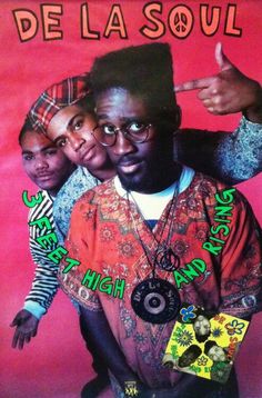 the album cover for de la soul, which features two black men pointing at something